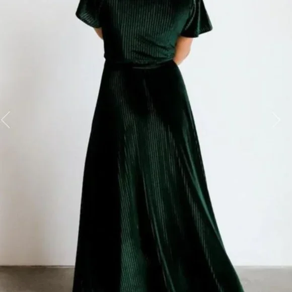Baltic Born Green Velvet Bridesmaid Dress (QTY: 2 dresses - S & M) - Picture 2 of 2